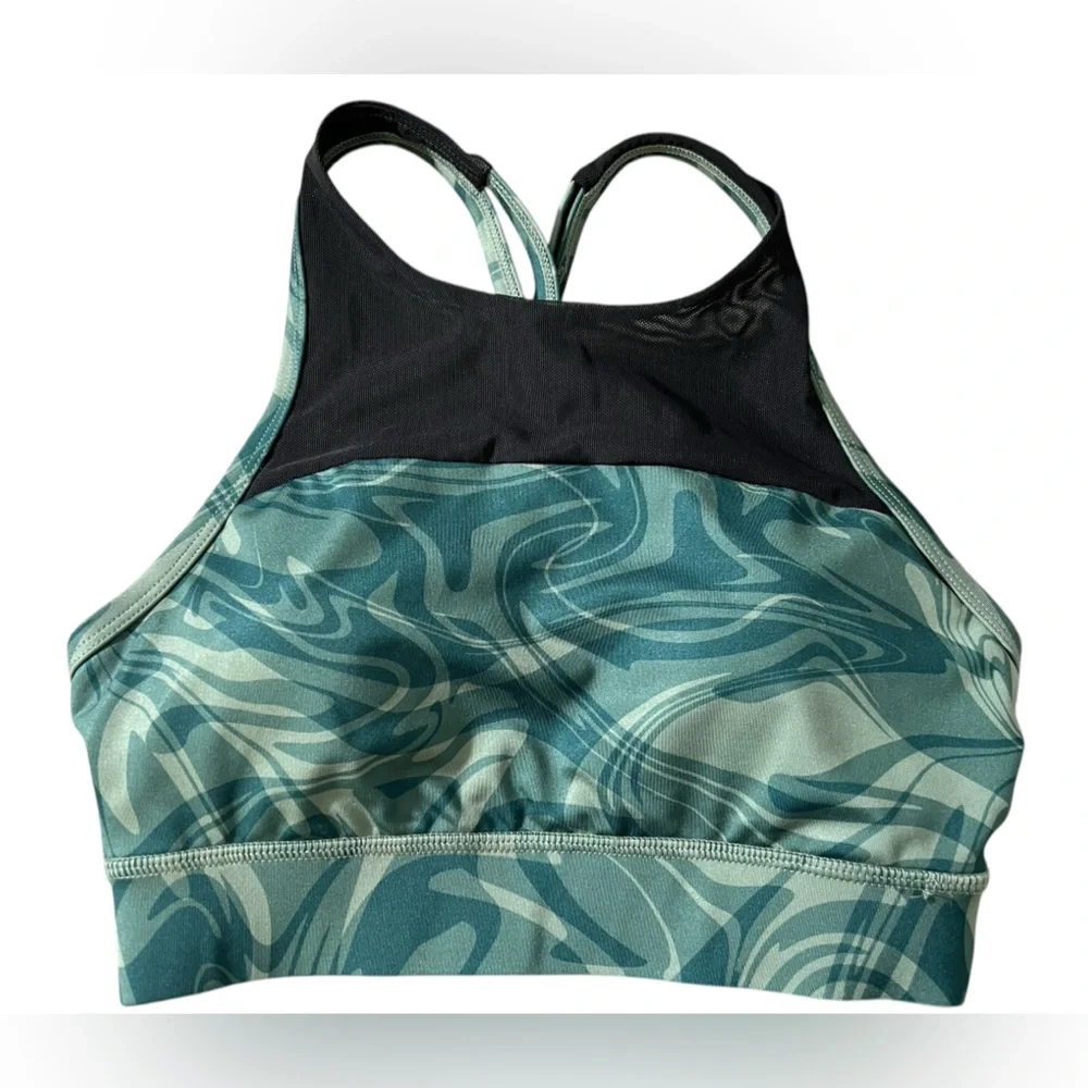 ASICS kate strappy medium support sports bra bralette removable pads green XS